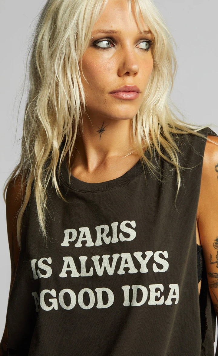 RECYCLED KARMA Paris Is Always a Good Idea Muscle Tank Top