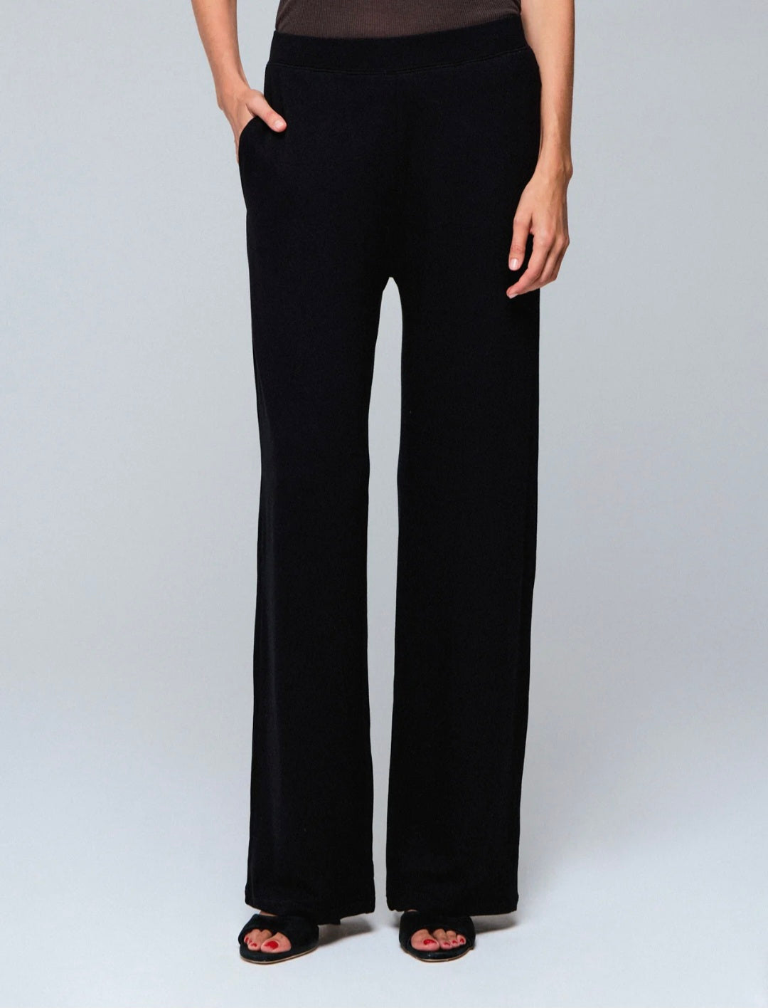 MAJESTIC FILATURES Viscose/Elastane Trousers Black
