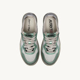 AUTRY
MEDALIST LOW SUPER VINTAGE SNEAKERS IN WHITE MESH, PASTEL GREEN SUEDE AND WHITE LEATHER