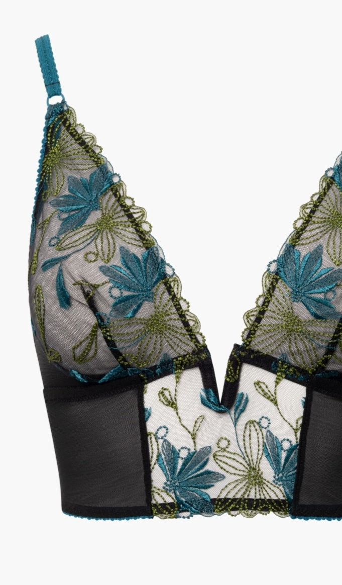 COSABELLA Fiorita Longline Bralette Black/Canale