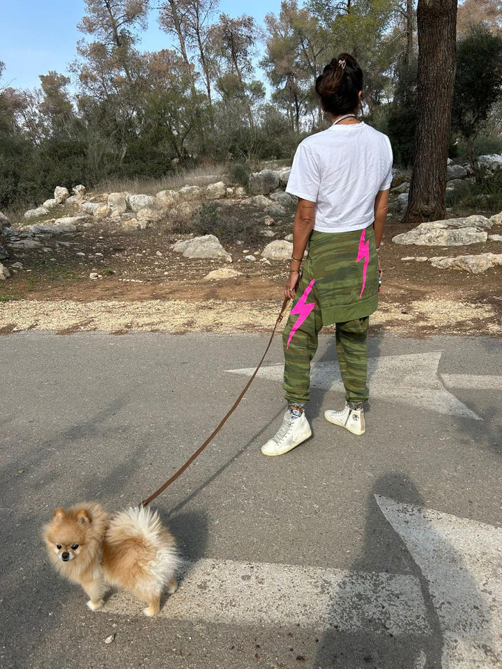 SMALL DOG RHINESTONE LEASH Gold/ Brown