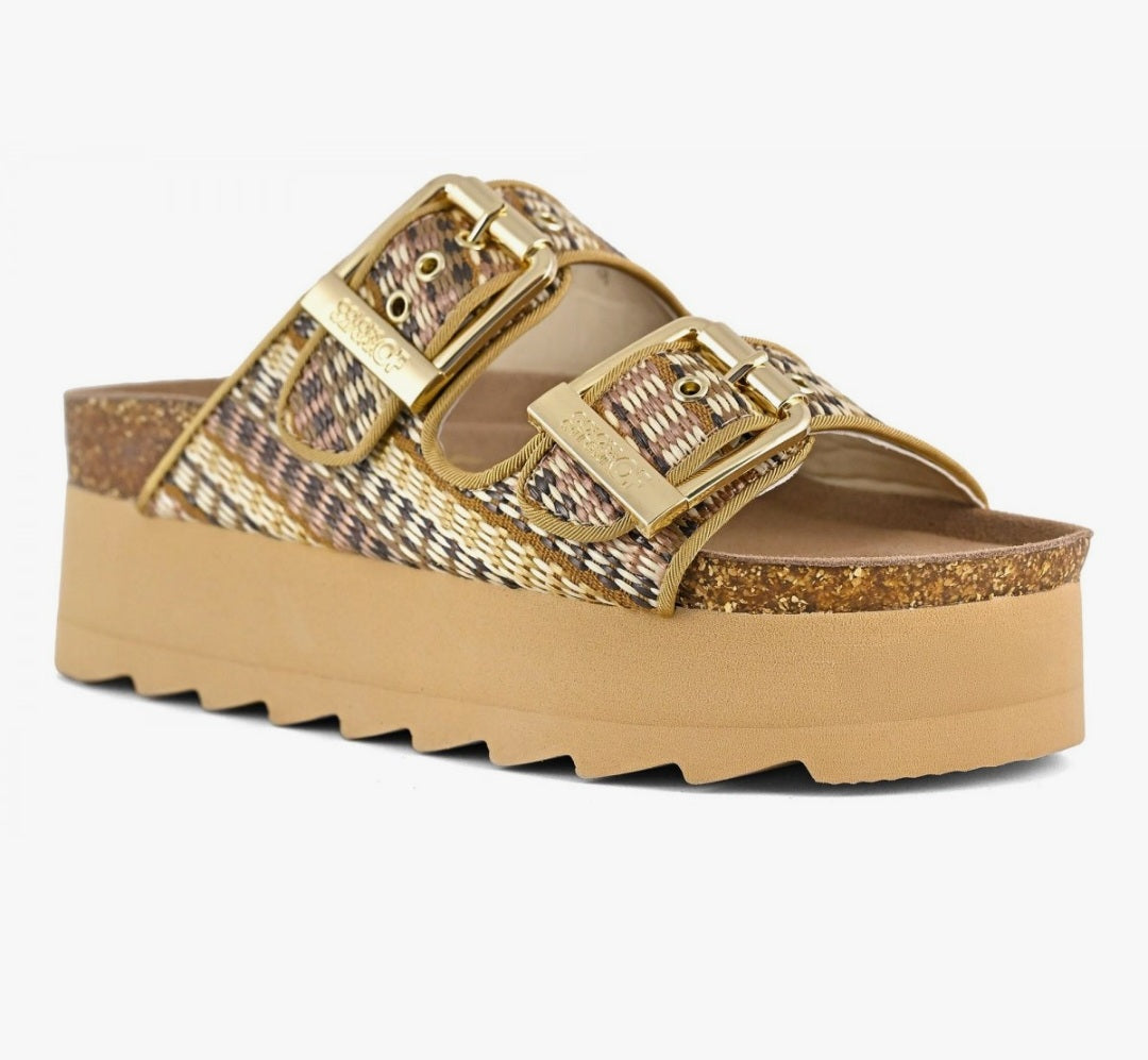 COLORS OF CALIFORNIA Raffia platform sandal