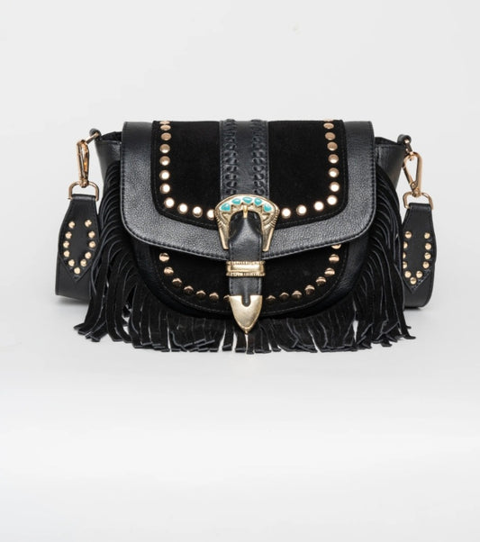 PITI CUITI SOHO SHOULDER BAG Black Suede