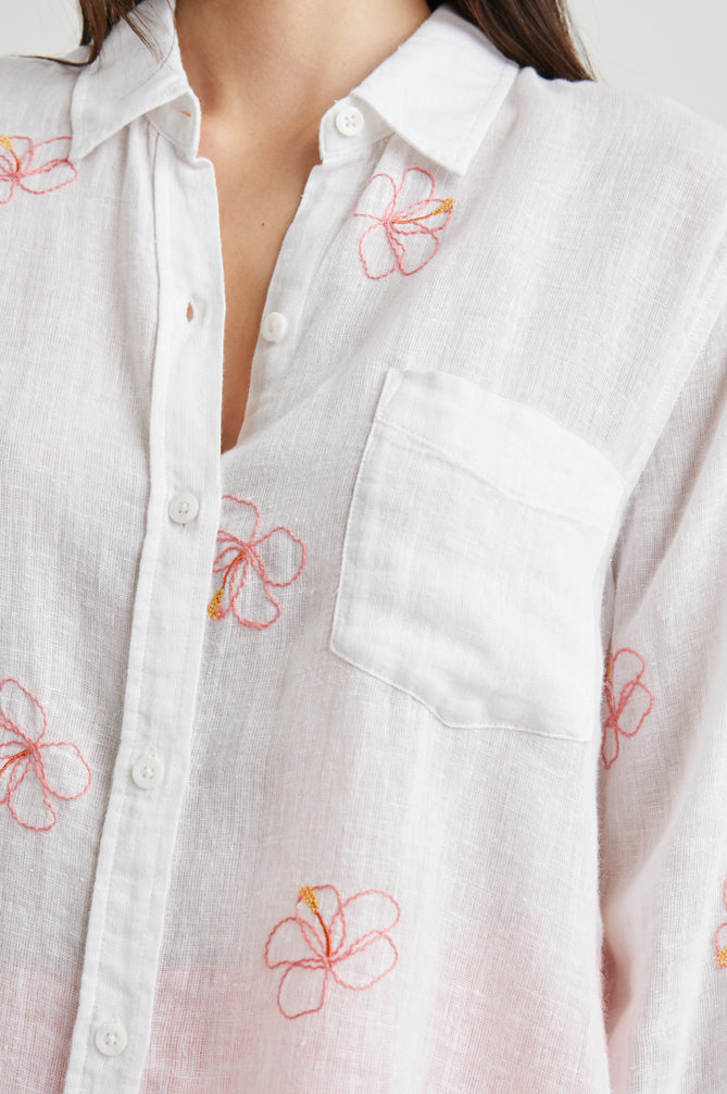 Rails Charli Shirt With Hibiscus Embroidery Details