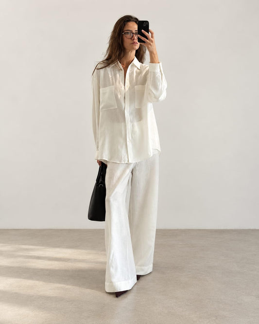 JW.atelier Wide-Leg Linen Blend Pants