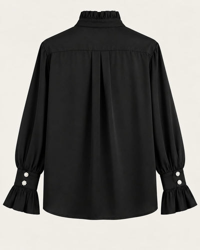 Exetera Black Ruffle Blouse