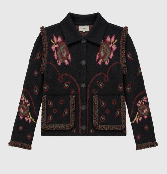 ANGE NESTY Noir Bohemian Knit Jacket