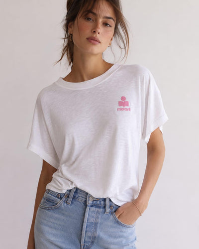 ISABEL MARANT KYANZAE T-SHIRT White/Pink