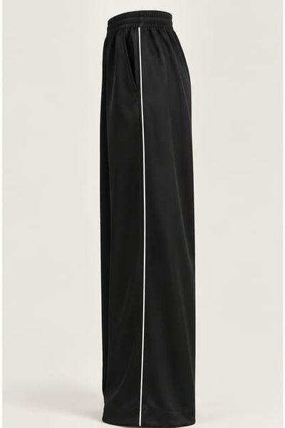 EXETERA Black Satin Trousers