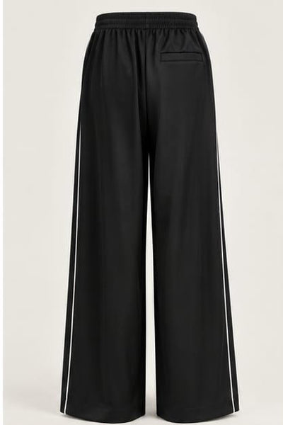 EXETERA Black Satin Trousers