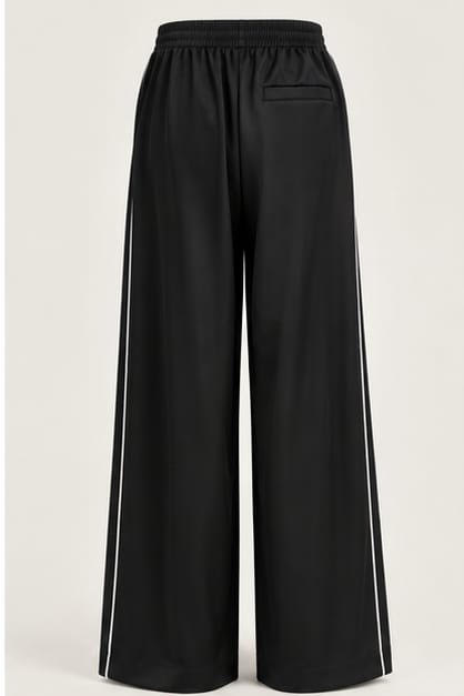 EXETERA Black Satin Trousers