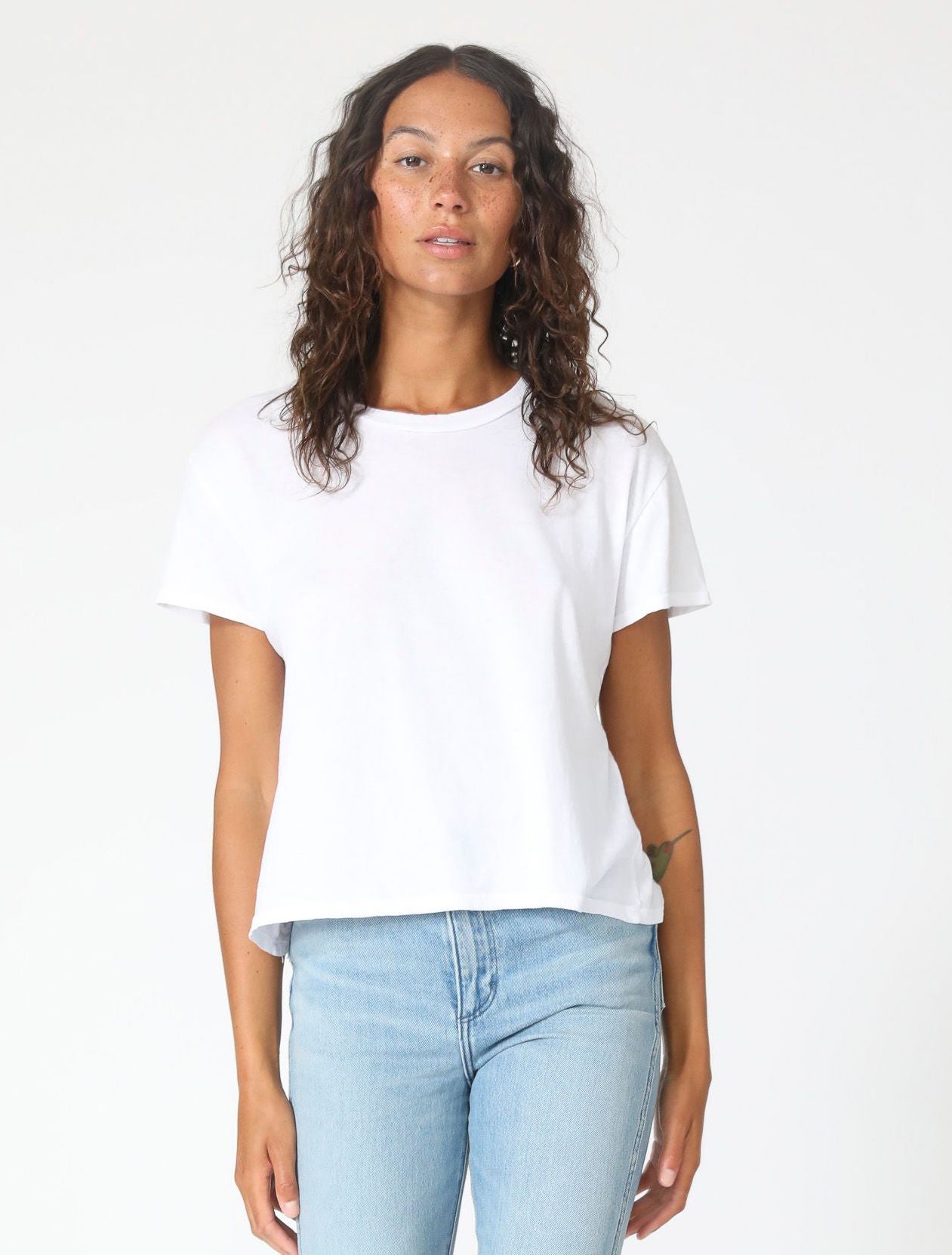 PWT Harley Boxy Crew Neck Tee In White