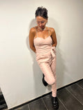ÉTOILE Sleeveless Jumpsuit With Bow Tie In Rose