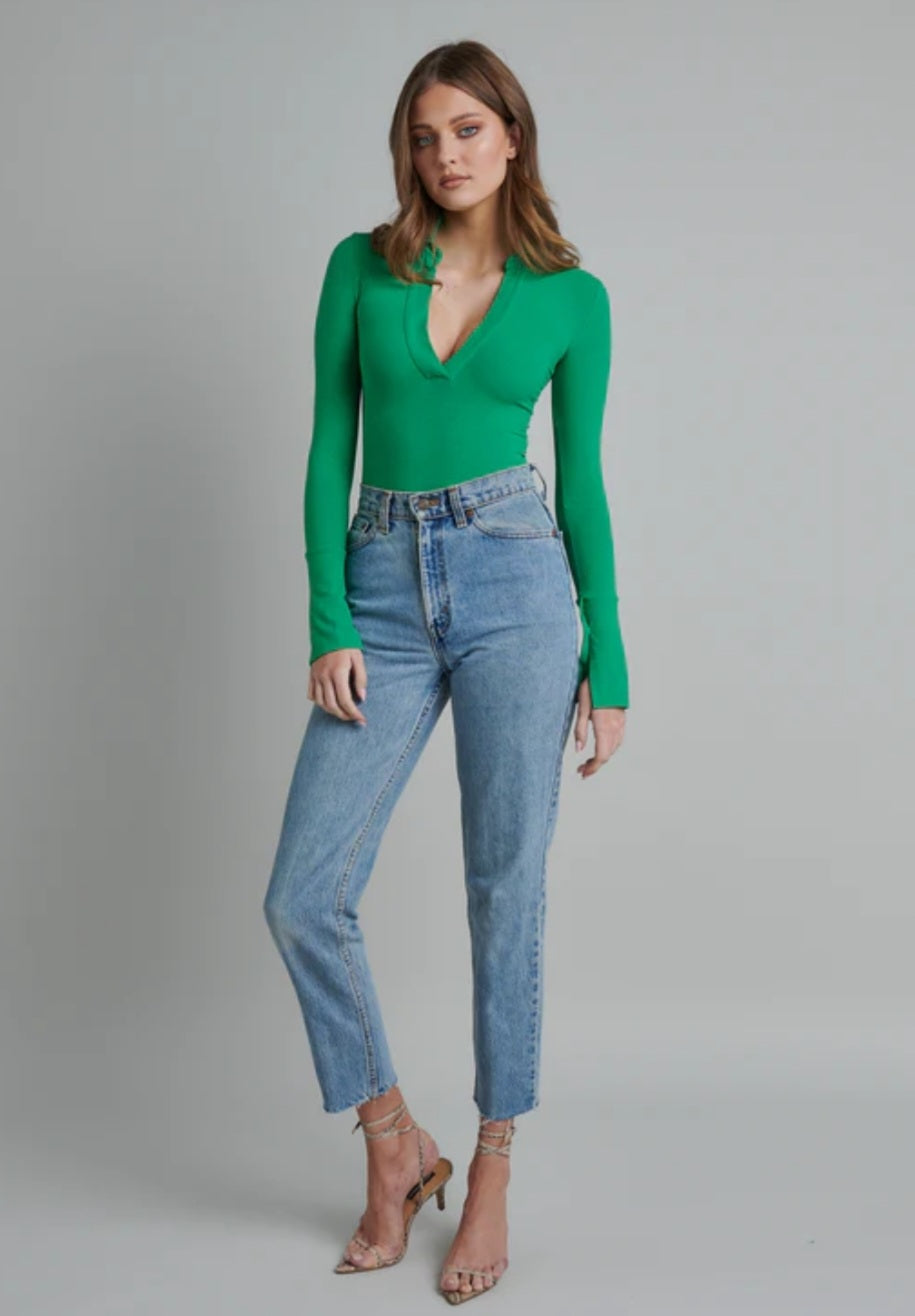 BAYSE Celine Bodysuit In Green