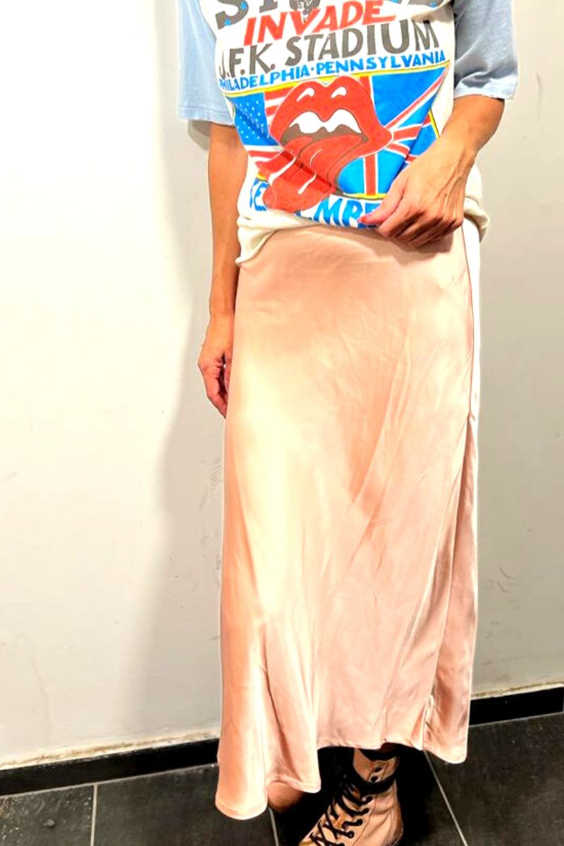 ETOILE Satin Midi Skirt In Rose